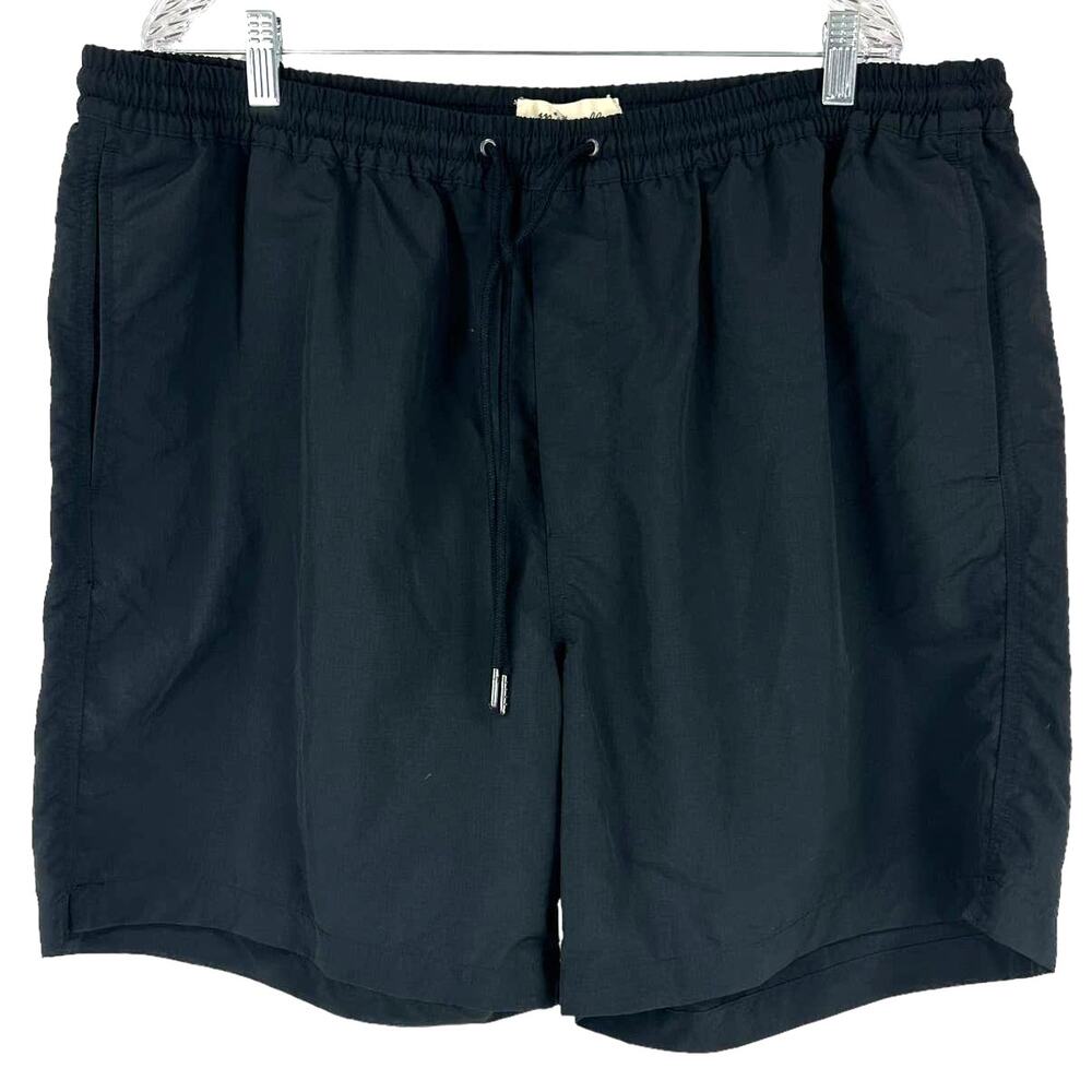Madewell NWT Men's Everywear Shorts Black Size XXL AM136 Elastic Waist Ripstop